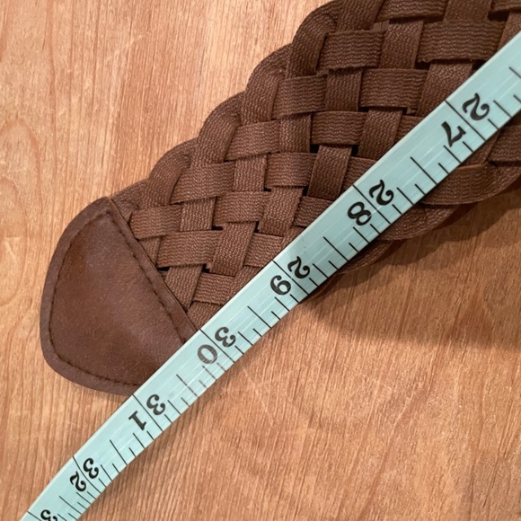 NWOT Boho Western Prairie Braided Leather belt brass tortoiseshell detail S/M - Picture 5 of 7